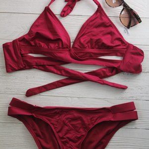 Maroon 2-Piece Bikini
